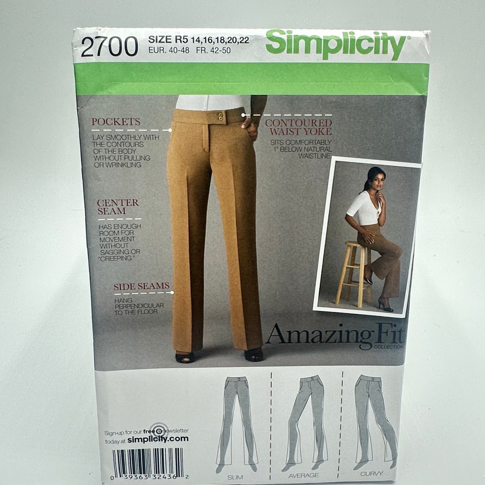 Simplicity 2700 Sewing Pattern Misses 14-22 Uncut Factory Folded